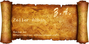Zeller Albin névjegykártya